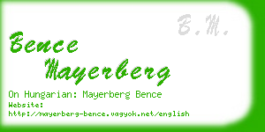 bence mayerberg business card